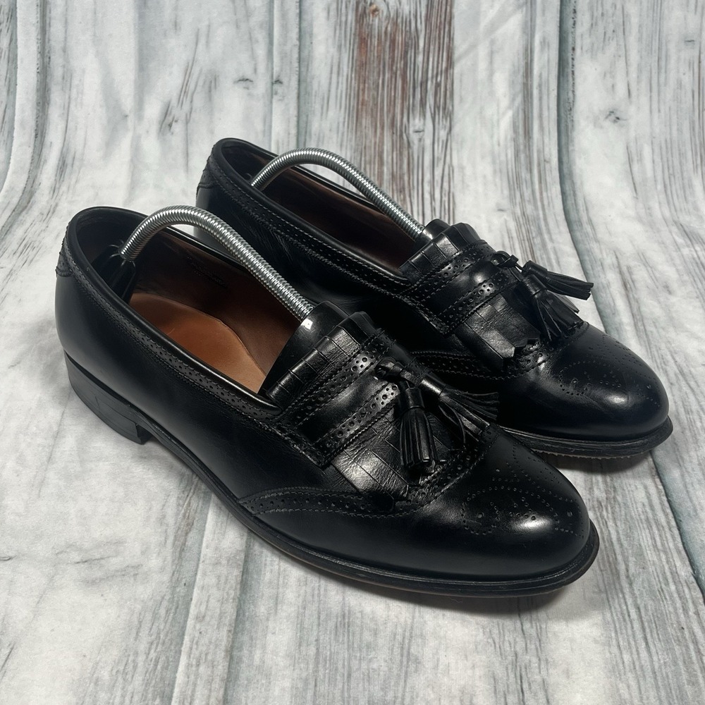 Allen Edmonds Bridgeton Kiltie Tassel Loafers Leather Mens 11.5D Black Shoes USA
